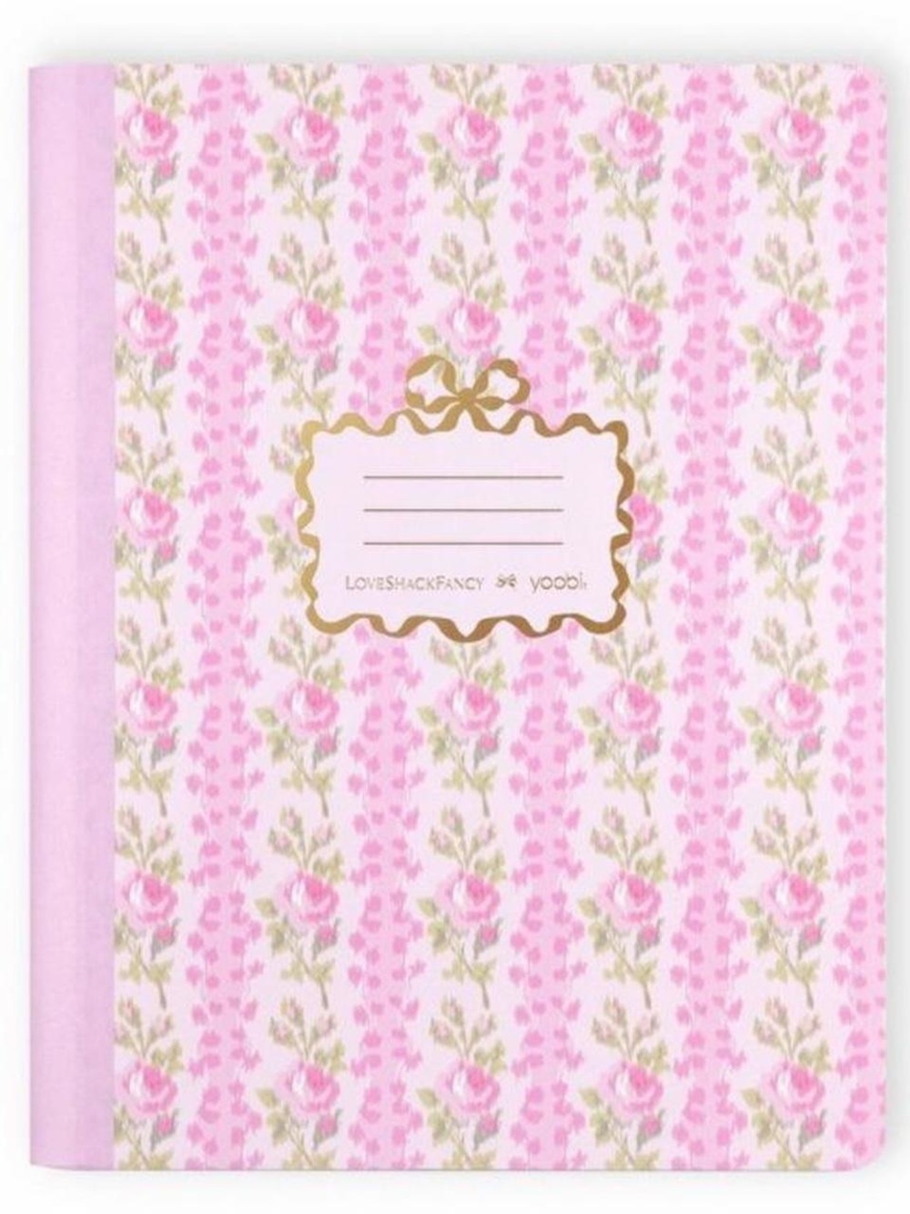 LoveShackFancy x Target Pink Floral Composition Notebook with Gold Label